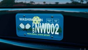 Courtesy of Seattle Metro Pickleball Association
Washington’s pickleball license plate.