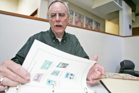 Stamp collector Bill Messecar