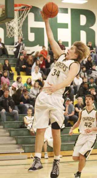 Kentridge’s Dylan Zylstra glides to the hoop for two of his season-high 28 points Friday night against Kent-Meridian.