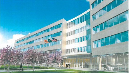 A rendering of a proposed FAA regional headquarters office that Kent city officials want to see built on the Riverbend par 3 property.