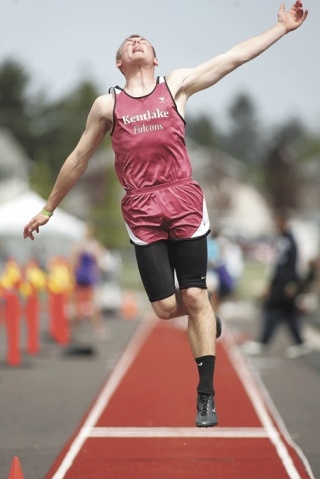 Kentlake’s Zach Smith won the state long jump title last spring and is among the favorites to win it next month. It will be a big test for Smith since the long jump is deeper and more talented than most other events.