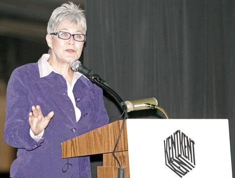 Mayor Suzette Cooke gave her state of the city address to a packed crowd at the Kent Chamber of Commerce Luncheon Feb. 3.