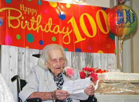 The Weatherly Inn at Lake Meridian celebrated the 100th birthday of their resident