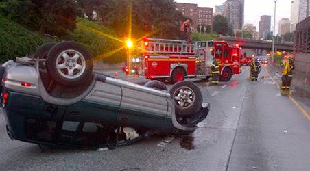 The Washington State Patrol wants help from any witnesses who saw this crash Aug. 3 on I-5 northbound near Mercer Street in Seattle.