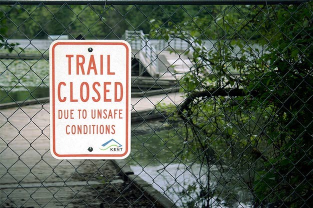 Kent city officials closed a boardwalk at Lake Fenwick Park because of a lack of funds to repair the structure. It would cost about $960
