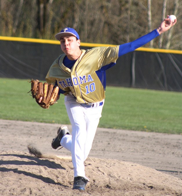 Tayler Saucedo picked up the win for Tahoma against Kentlake Saturday at the Falcon's field.