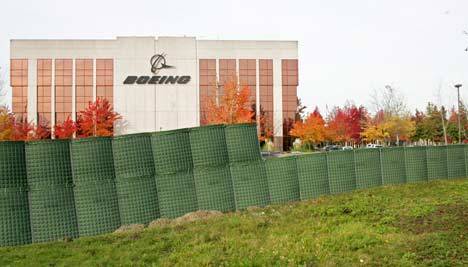 BOEING  has installed eight-foot-high HESCO barriers at its facilities in the Green River Valley