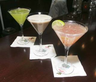 A lineup of martinis at Zephyr Bar & Grill of Kent. Based at Kent Station