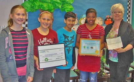Sunrise Elementary students and staff recently received an award for their recycling efforts.