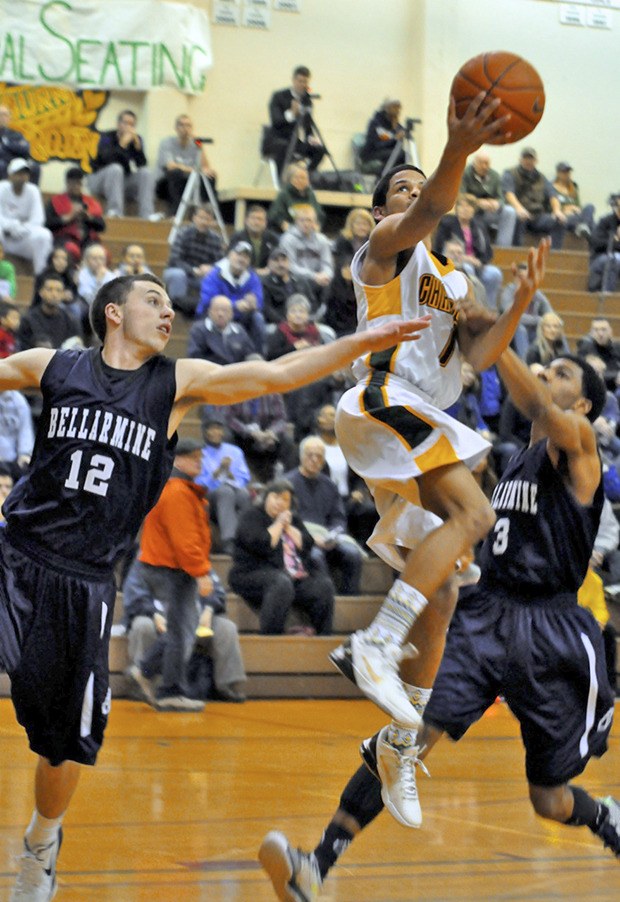 Kentridge's Deon Thomas drives for two against Bellarmine Prep on Thursday night.