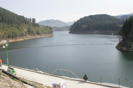 The reservoir behind the Green River's Howard Hanson Dam as seen in a 2009 file photo. The U.S. Army Corps of Engineers stores water behind the dam to help prevent flooding along the river.