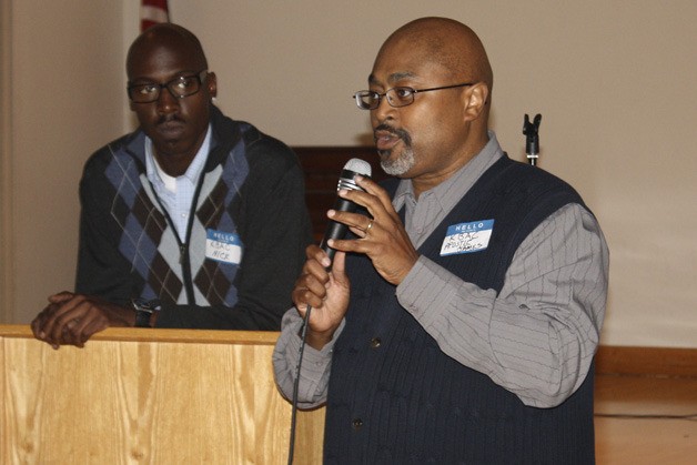 Jimmie James speaks at the Kent Black Action Commission Oct. 22 at the Kent Senior Center.
