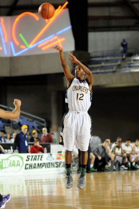 Kentridge guard Denzel Daniels scored 10 points in a 75-34 throttling of Puyallup in a Class 4A state tournament game Friday  morning.