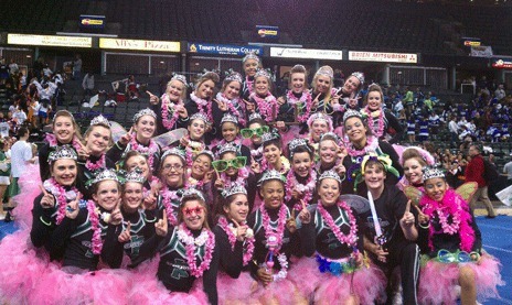 The Kentwood High cheer team won its 7th and 8th state titles last weekend at the state championships at Everett's Comcast Arena. (Top row