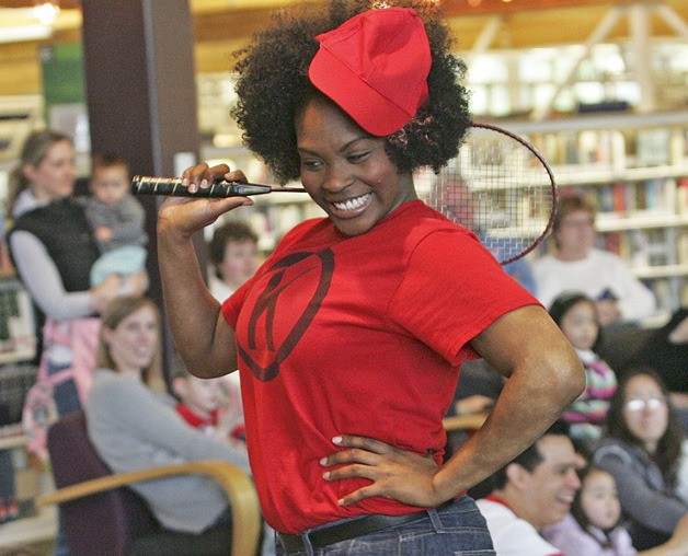 Kia Pierce of South Side Dance Force brings poetry to life during a performance at the Covington Library on April 8. South Side Dance Force created performances from the poetry of Covington native Erik Korhel.