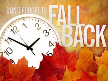 Don't forget to put your clocks back one hour at 2 a.m. on Sunday.