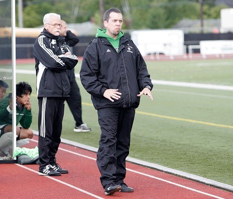 Kentwood High’s Aaron Radford guided the girls soccer team to a Class 4A state title in the fall. Radford’s success continued in the spring