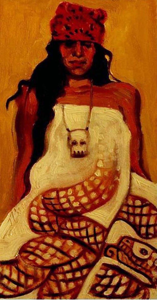 “Chingon Hermana Who Wears the Serpent Dress (Coatlicue)”