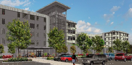 This rendering shows a proposal of the apartments Tarragon plans to build next year at Kent Station