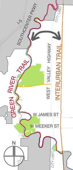 Kent city officials want to connect the Green River Trail and Interurban Trail on the north end of the city near South 196th Street.