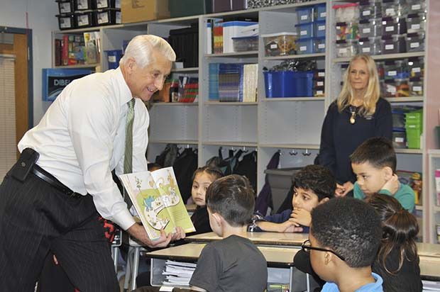 U.S. Rep. Dave Reichert engages his young audience
