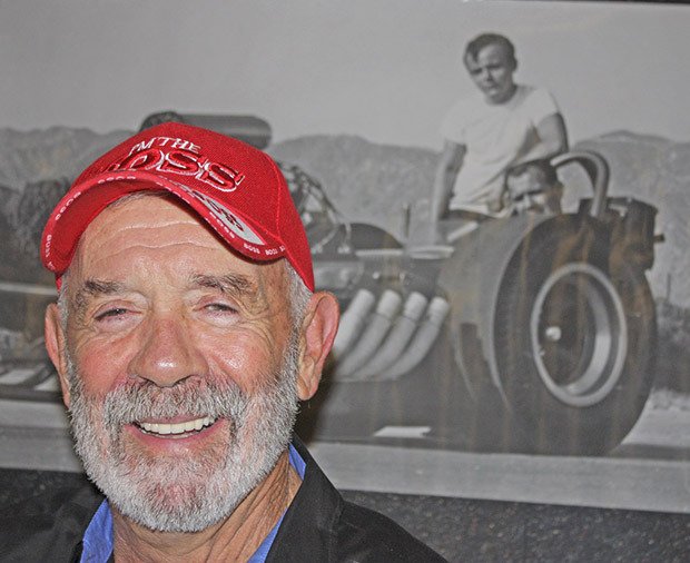 ‘The King’: Jerry 'The King' Ruth left his mark on drag racing. Standing next to the seated Ruth in his ‘60s-era dragster is Danny Higgins