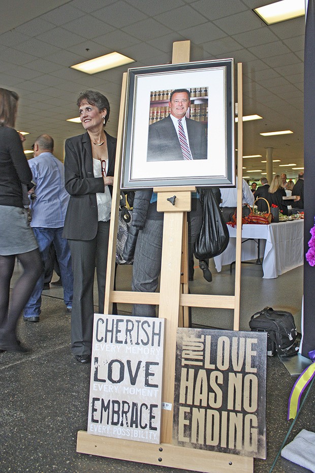 Friends and family gathered to honor Mark Prothero at the Kentwood High School Commons last Saturday.