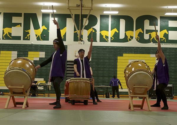 Taiko drummers from the University of Washington perform during the Kent School District's annual Cherry Blossom Festival at Kentridge High School in 2014. This year's festival is for Friday
