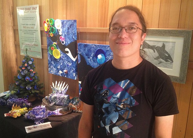 Michael Sorenson and his works are featured at the Highline College Marine Science and Technology (MaST) Center’s new art display.