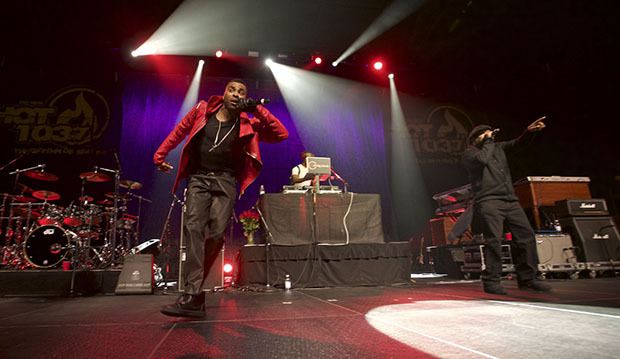 Rapper Ginuwine performs on stage at the ShoWare Center last Friday as part of HOT 103.7’s HOT House Party.