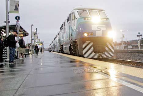 The Sounder train pulls into Kent Station Tuesday.  The City of Kent is having a hearing on its 2011 budget Nov. 2