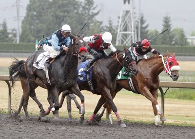 He's All Heart (far-left) makes 2011 debut at Emerald Downs.