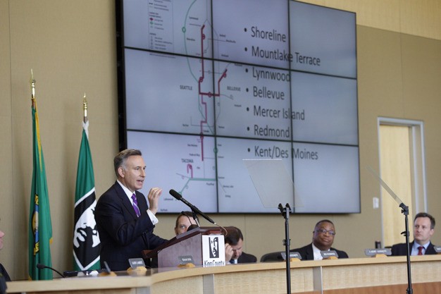 King County Executive Dow Constantine delivers his State of the County address on Monday.