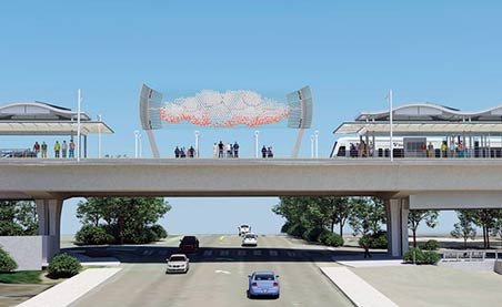 A rendering of the Sound Transit light rail station at Angle Lake in SeaTac.