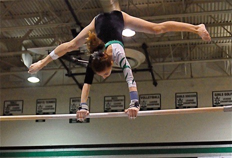 Kentwood’s Jordan Johnson was one of just two Conquerors to advance to this weekend’s district gymnastics meet at Auburn Mountainview.