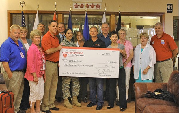 USO Northwest was presented with a $335