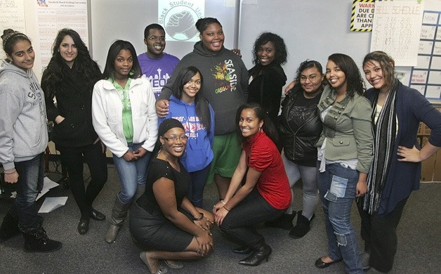Members of the Kent-Meridian Black Student Union pose on Dec. 20
