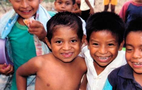 Youngsters from the Guatemalan village of El Paraiso