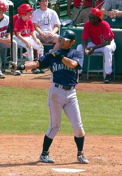 Seattle Mariner rightfielder Ichiro Suzuki prepares to go up to bat earlier this month at spring training.