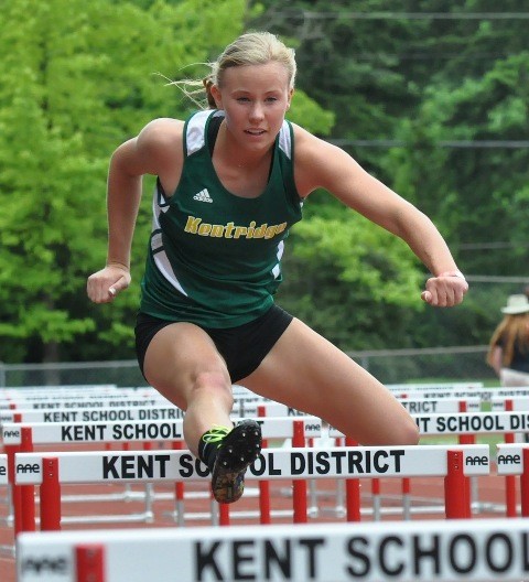 Kentridge's Lexi Klinkenberg cleared the 100-meter hurdles in 15.20 seconds