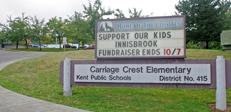 A couple of students at Carriage Crest Elementary in the Kent School District made up a report Sept. 30 of a man seen on school grounds carrying a gun.
