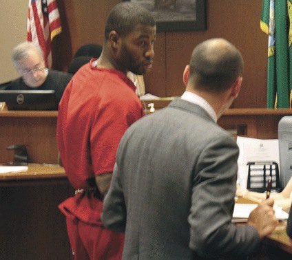 Boston Celtics player Terrence Williams appears at a bail hearing Monday at King County Superior Court in Kent. Kent Police arrested Williams Sunday for investigation of second-degree assault in connection with an incident with the mother of his 10-year-old son.
