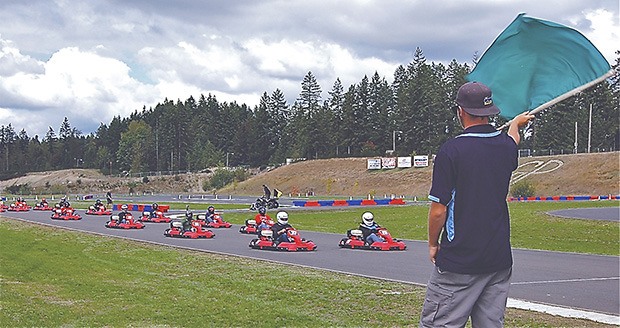 Teams take the green flag to start the first ever Local F Karting Challenge at PGP Motorsports Park in Kent. The event