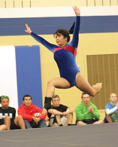 Kent-Meridian gymnast Juliana Adams inured her right ankle during track season in the spring