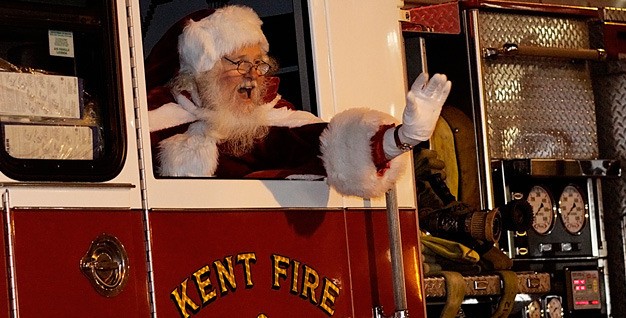 Santa arrives last year at the Kent Winterfest parade. This year's Winterfest is Saturday