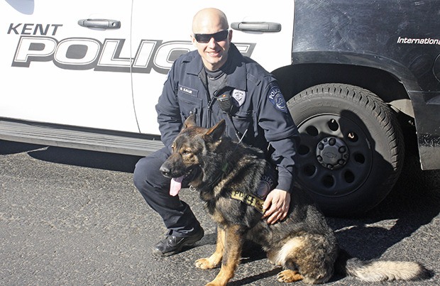 Kent Police Officer Dave Kallir and Titus are one of three K-9 units with the department. Kent Police will soon add a fourth K-9 unit. Kallir is in his ninth year with the force and second year with the K-9 unit.