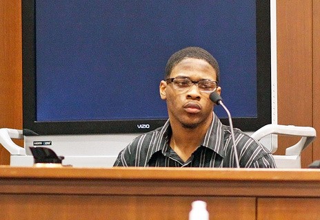 Edward Cobb testifies Nov. 2 at his murder trial in Kent. A jury found Cobb guilty of murder Nov. 4 for shooting a teen in 2008 at a Kent fast-food restaurant.