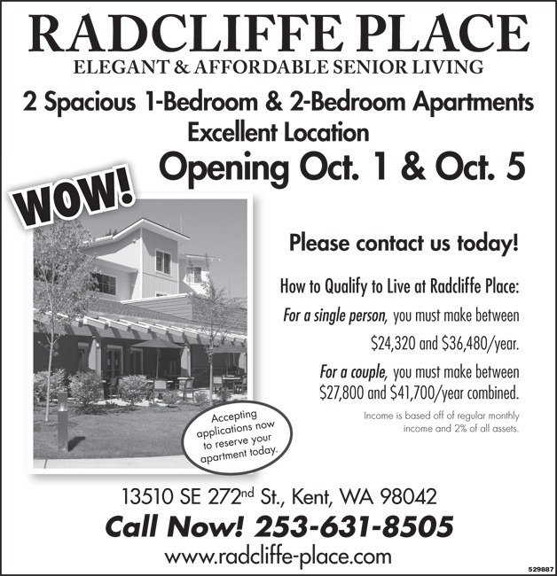 Radcliffe Place elegant and affordable senior living.