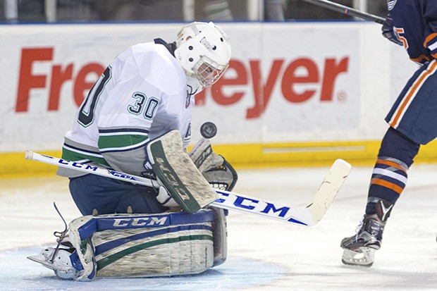 Landow Bow was solid in goal for the Thunderbirds this past season. He was 13-5 with a .927 save percentage and 1.96 goals against average and two shutouts in the playoffs.