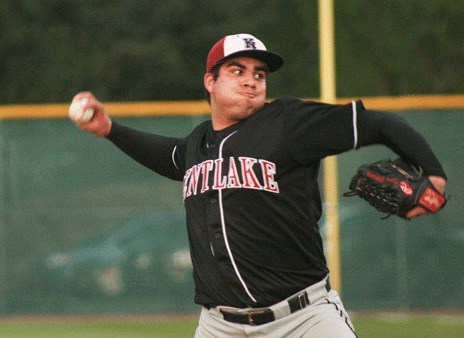 Kentlake's Doug Christie overpowered Curtis on Friday as he struck out 10 in a 4-2 victory in the South Puget Sound League tournament. Kentlake